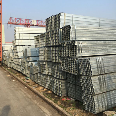 Large Stock Cold Rolled Pre Galvanized Welded square  Rectangular Steel Pipe/tube Q235, Q235B Hollow Gi Pipe