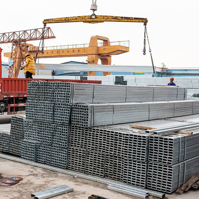 Large Stock Cold Rolled Pre Galvanized Welded square  Rectangular Steel Pipe/tube Q235, Q235B Hollow Gi Pipe