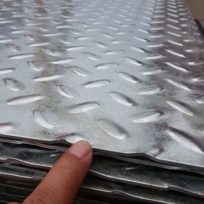 Best Selling 800mm Width Checkered Galvanized Steel Sheet Tear Drop Pattern Metal Plate Stair Tread for Walkway ASTM Compliant
